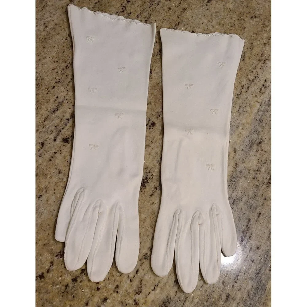Vintage Women Size M 7 White Cotton Formal 12.5